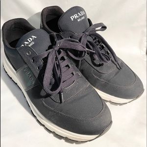 Prada men’s navy nylon sneakers